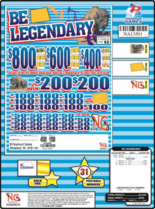 BE LEGENDARY #NA13501 $2 Jar Ticket