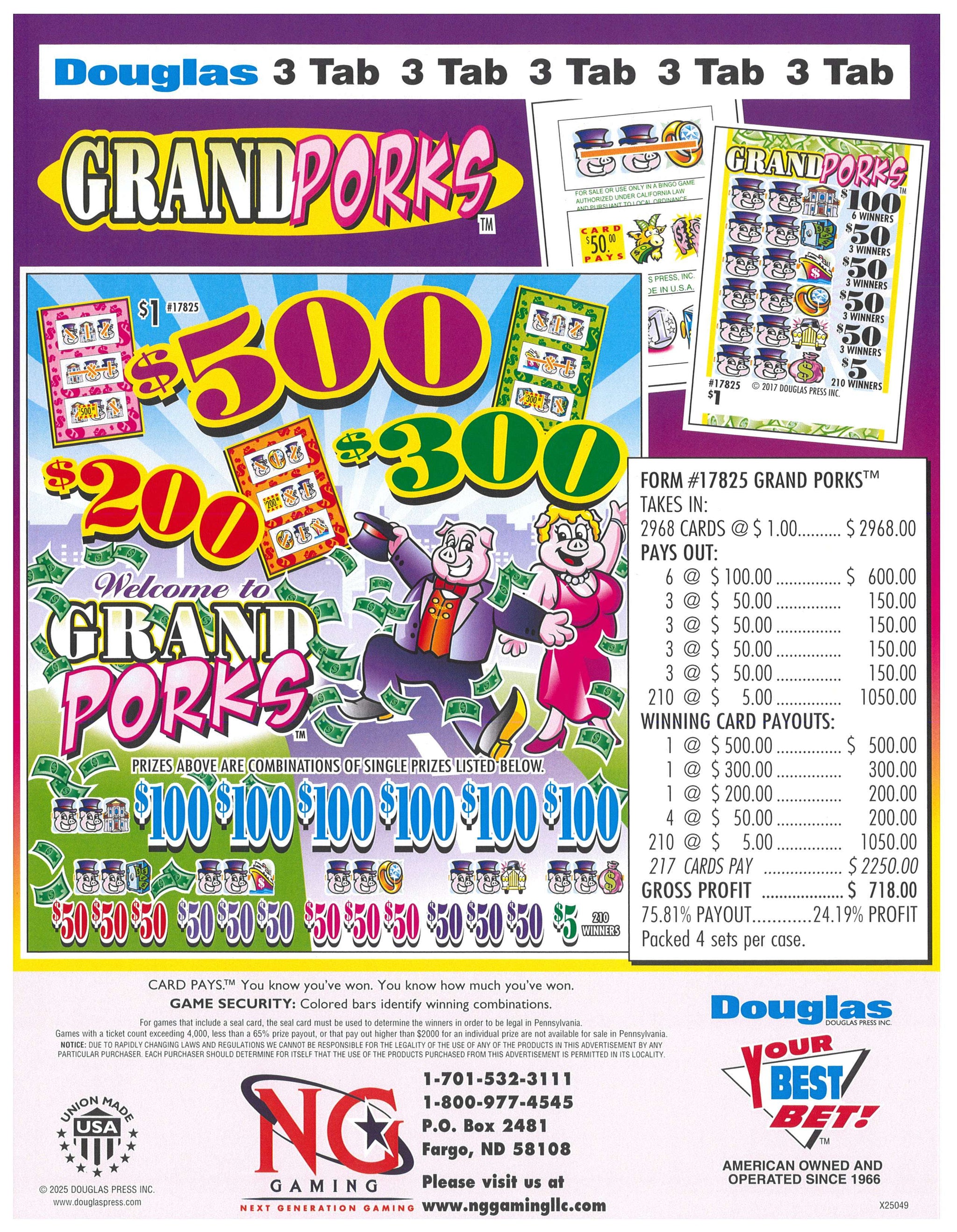 $1 Pull Tabs-Top $500 – Tagged 