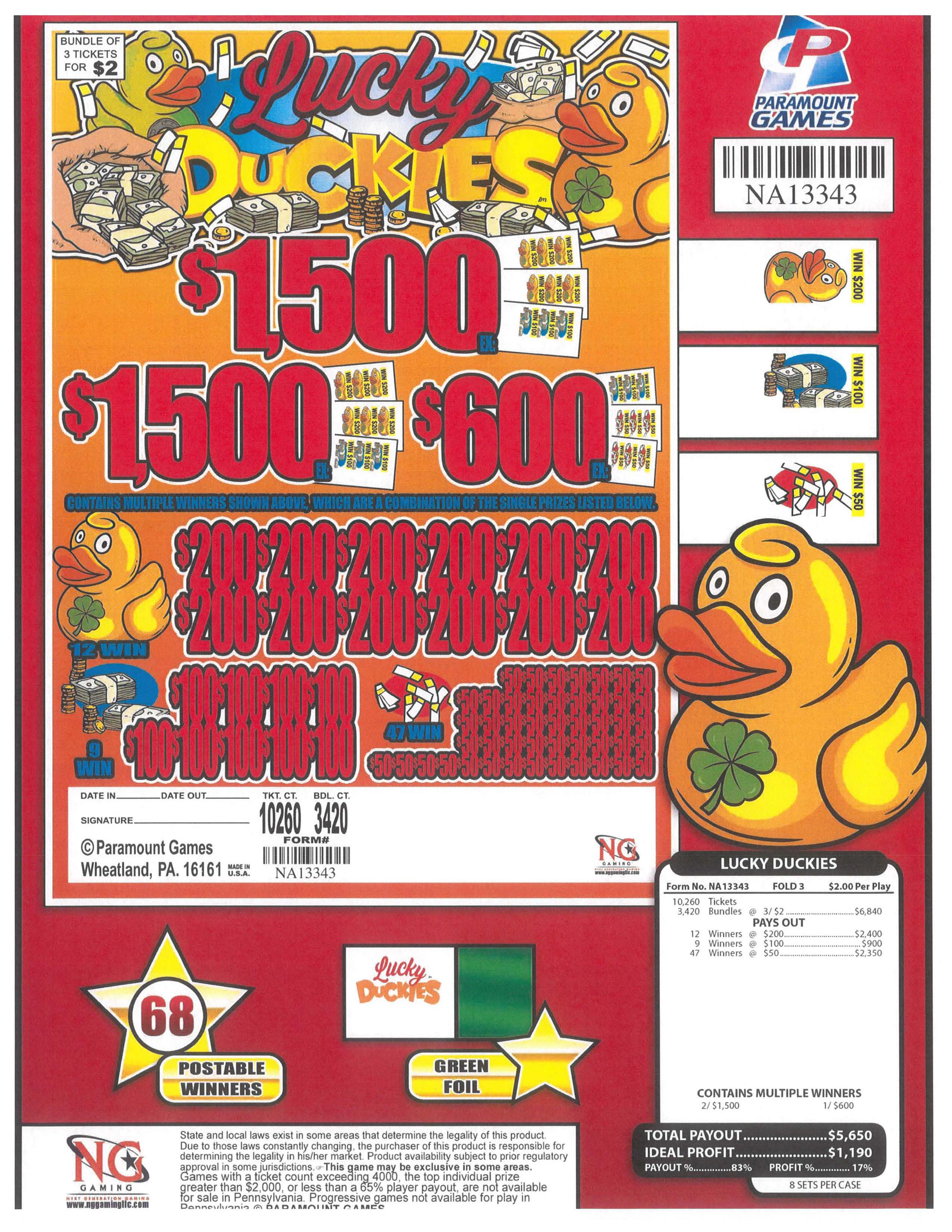 Lucky Duckies - $2 Jar Ticket