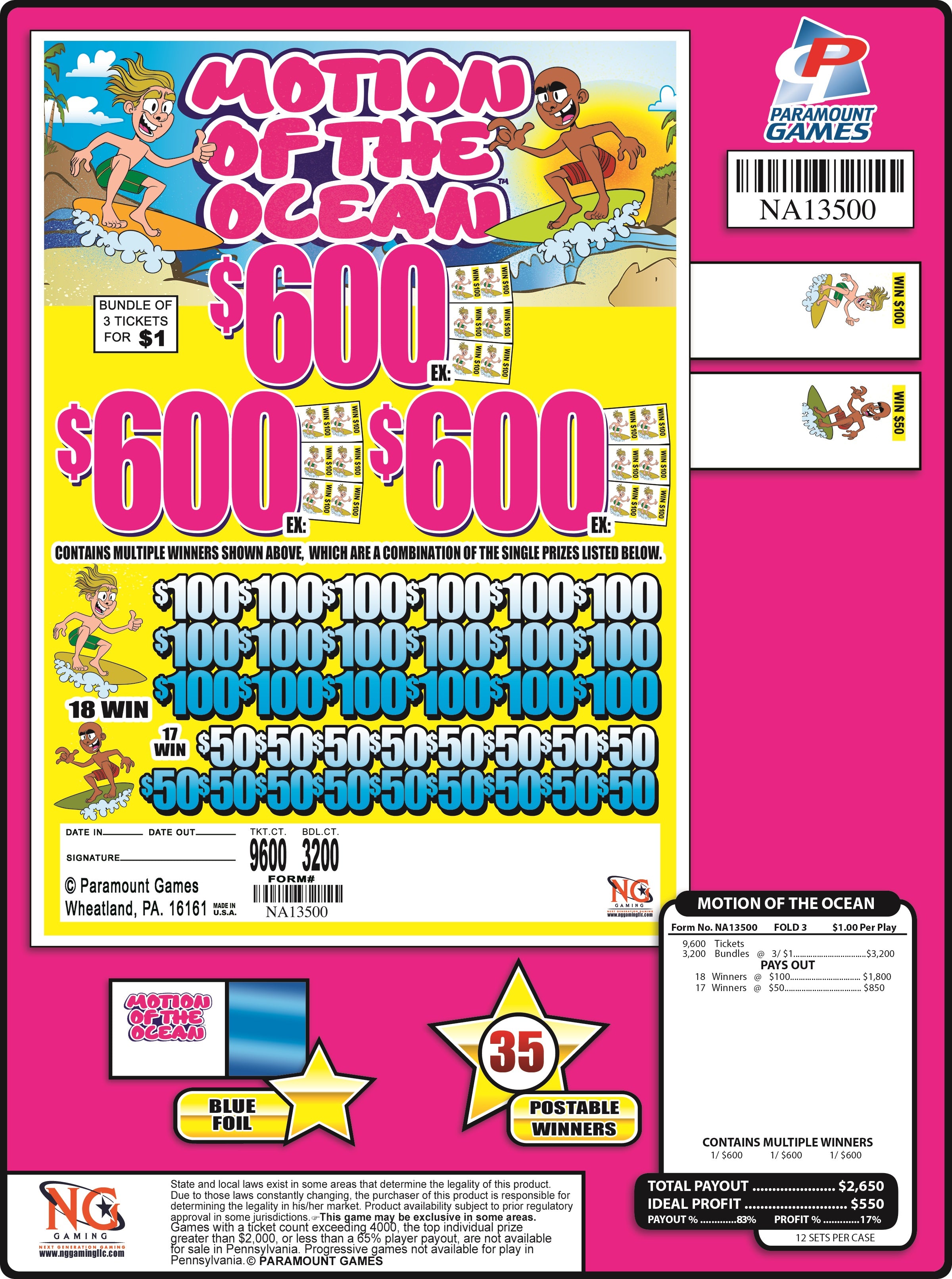 MOTION OF THE OCEAN  #NA13500 - $1 Jar Ticket