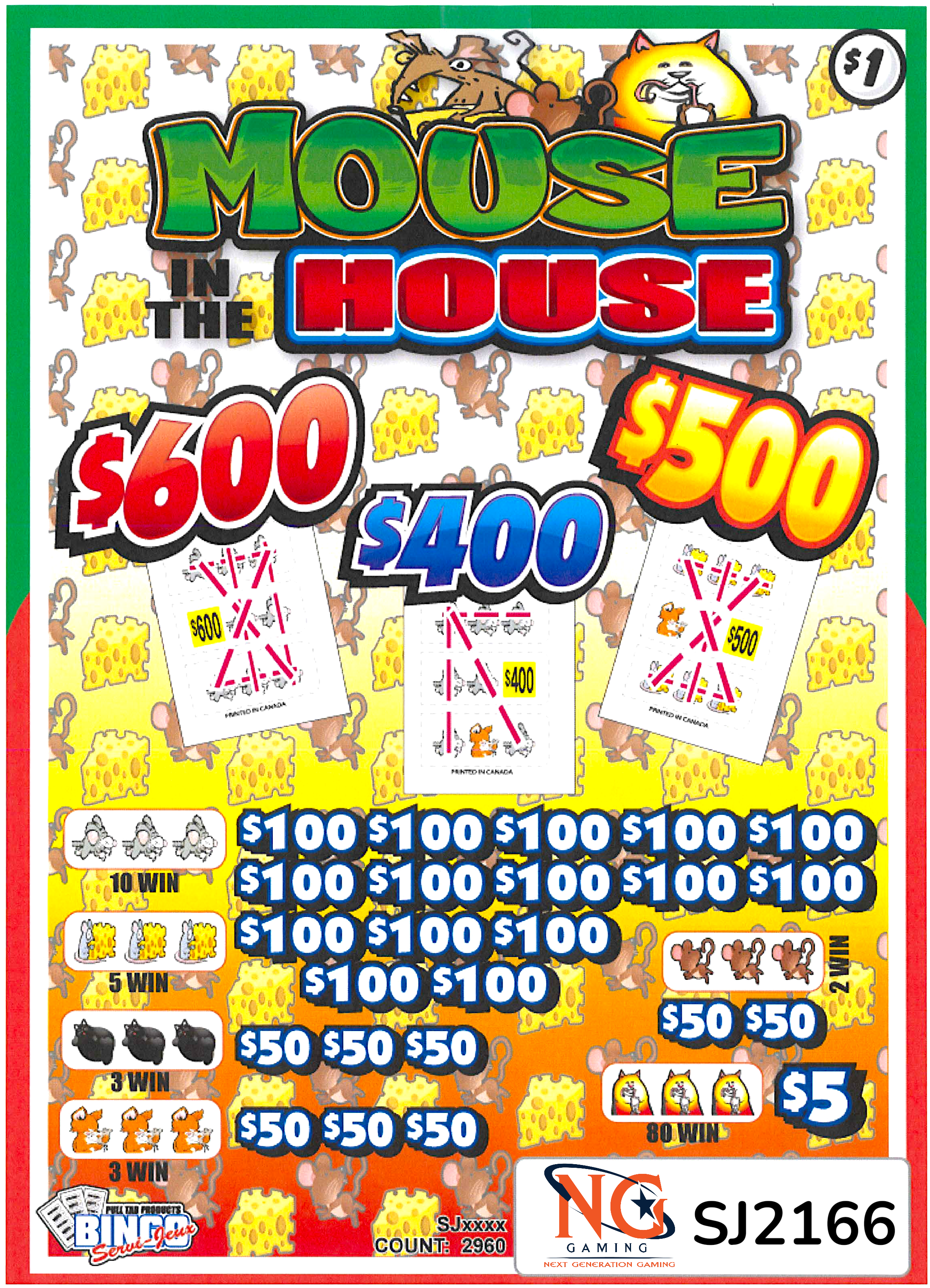 Mouse In The House $1 Pull-Tab  #SJ2166