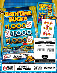 BATHTIME BUCKS  $2 - Pull Tab  #NGBB1068