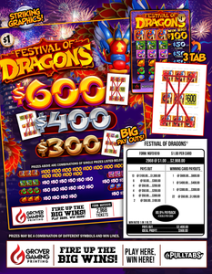 Festival of Dragons $1 - Pull Tab  #NGFD1019
