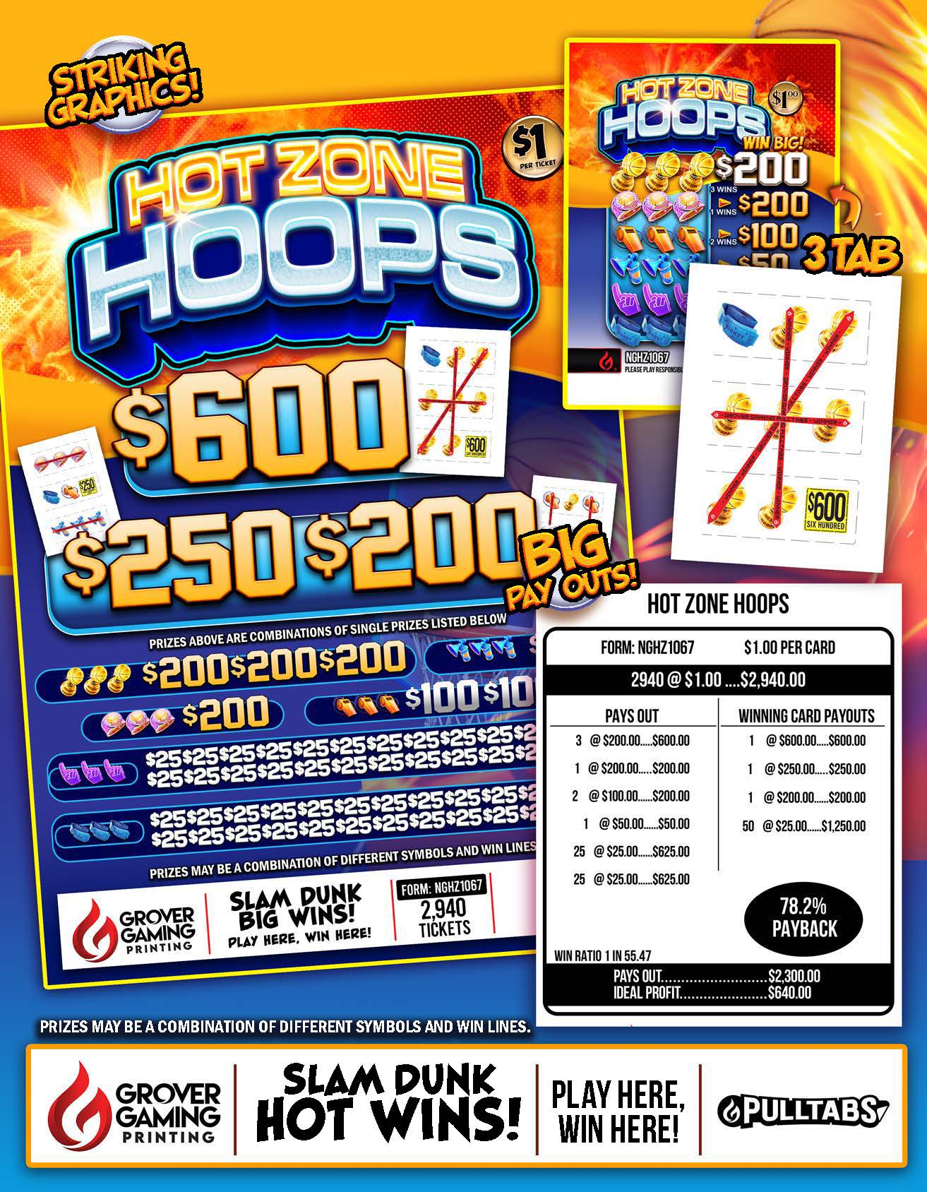 Hot Zone Hoops  $1 - Pull Tab  #NGHZ1067