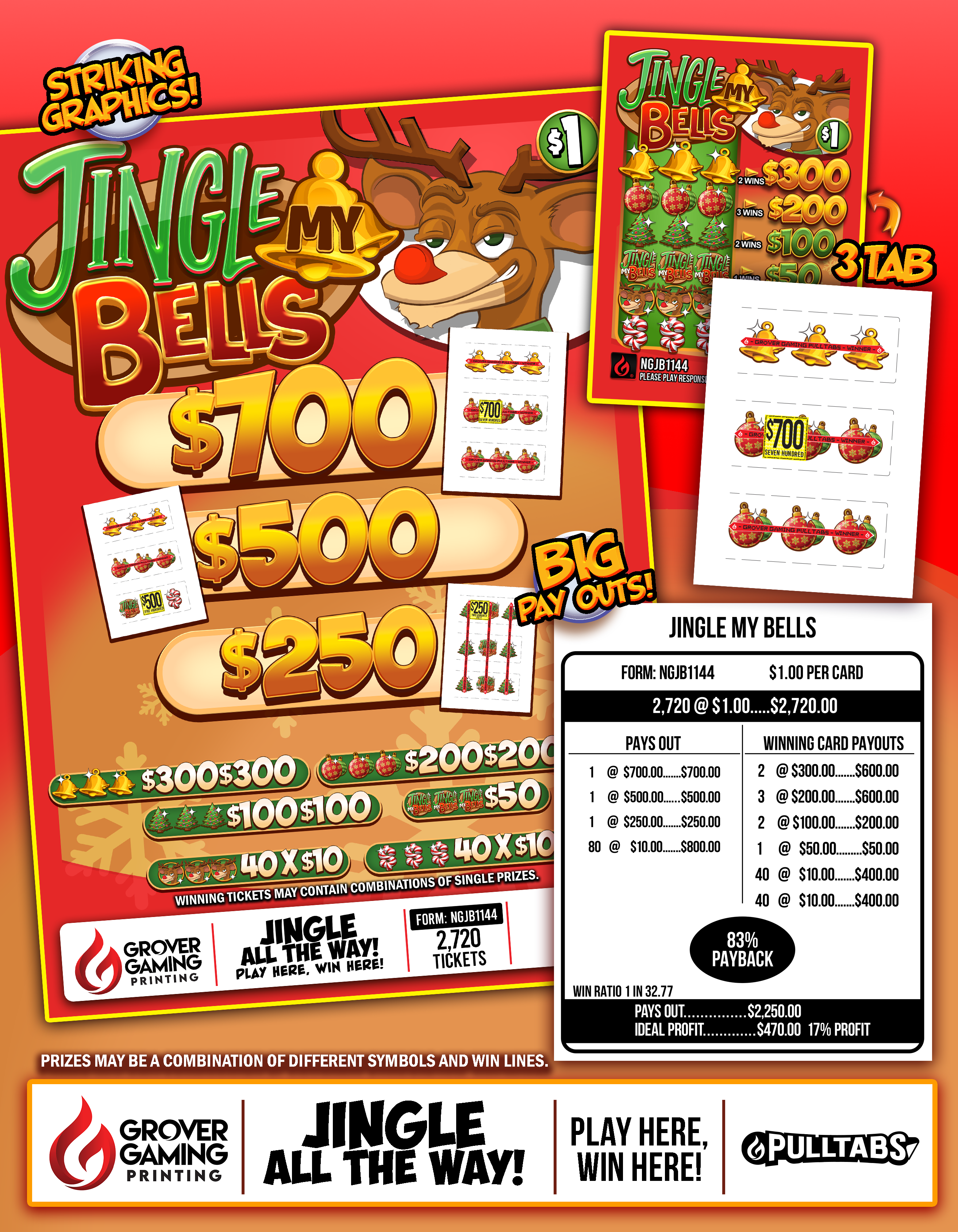 Jingle My Bells $1 - Pull Tab  #NGJB1144