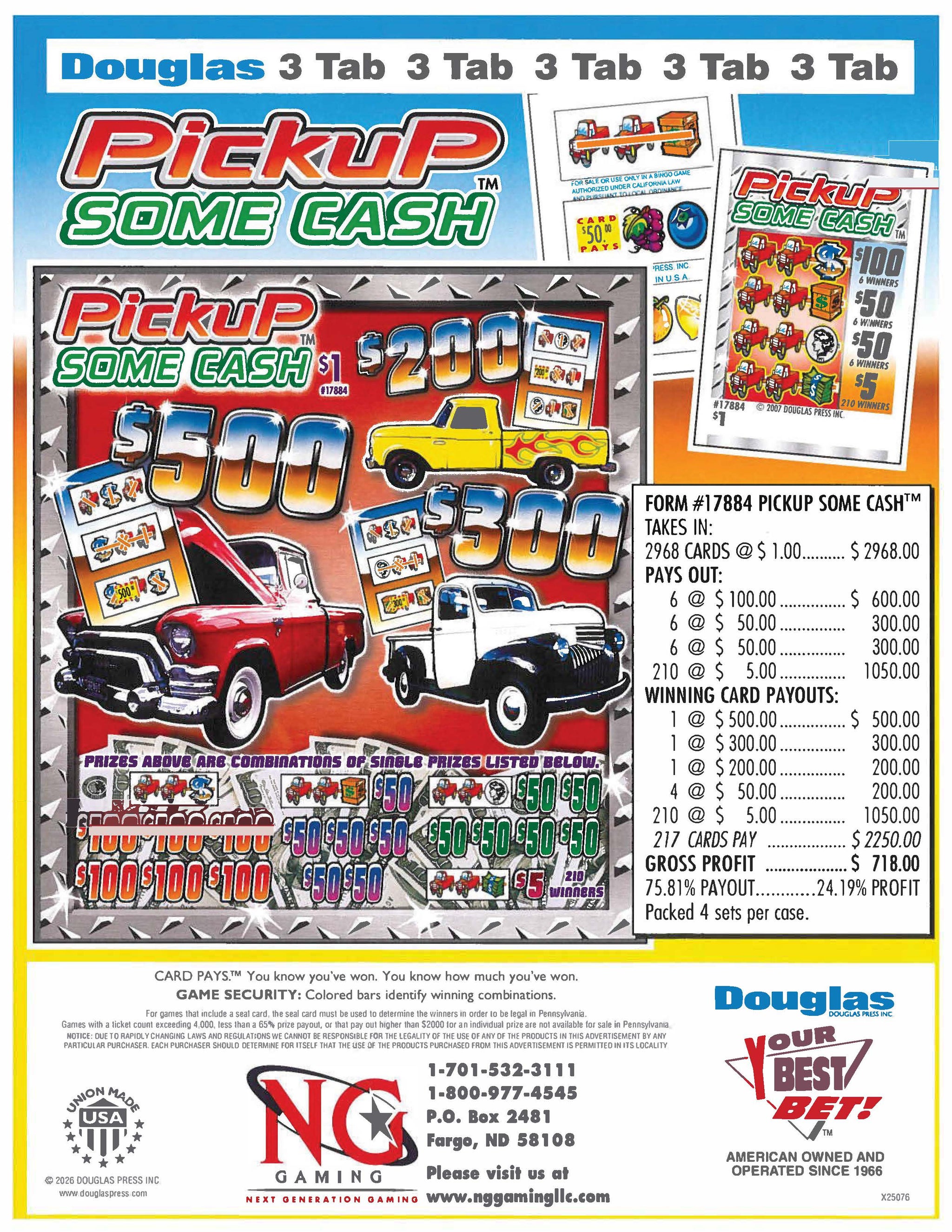 New Quarter Pull-Tabs – NG Gaming North Dakota