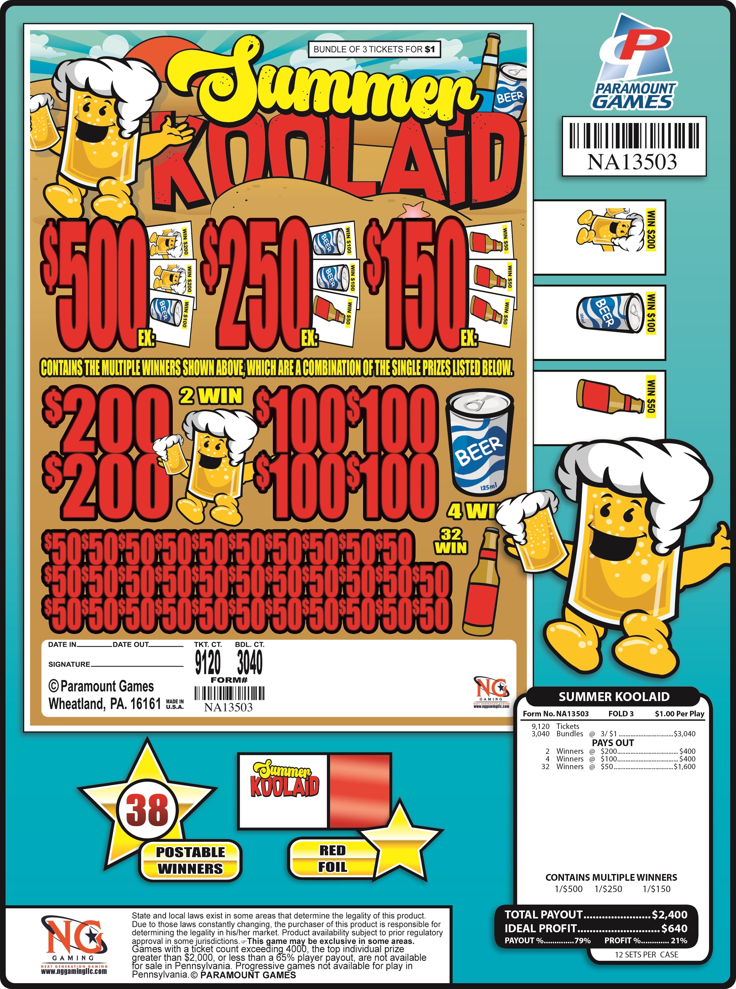 SUMMER KOOLAID  #NA13503- $1 Jar Ticket