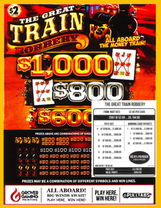 The Great Train Robbery $2 - Pull Tab  #NGGT1023